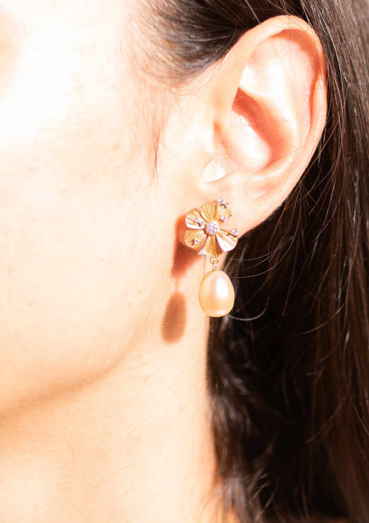 Venus wildflower øreringe - forgyldt